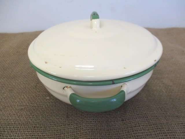 Smart Real Old School Enamel Lidded Dish