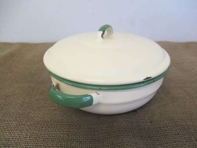 Smart Real Old School Enamel Lidded Dish