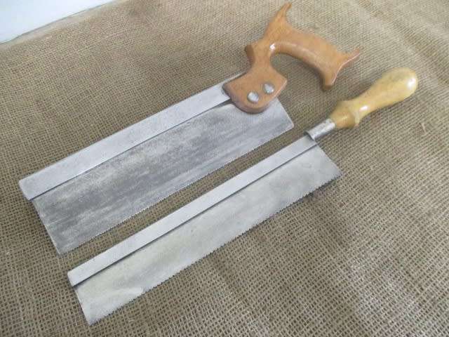 Two Nice Sturdy Vintage 10 inch Fine Cut Dovetail Back-Saws