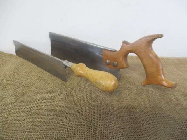 Two Nice Sturdy Vintage 10 inch Fine Cut Dovetail Back-Saws