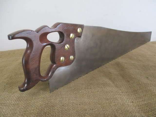 For Jan Arnoldi Bid -Very Rare.......This Beautiful Vintage 26 inch Disston Phila Thumb Hole Handsaw