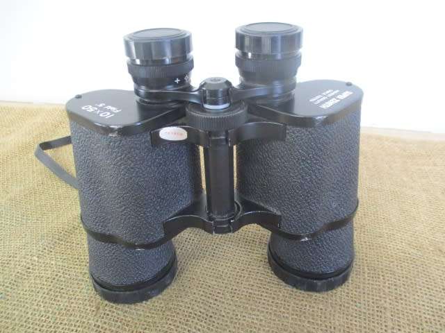 A Fine Vintage Super Zenith 10 X 50 Field 5` Binocular With Lens Covers In Original Case