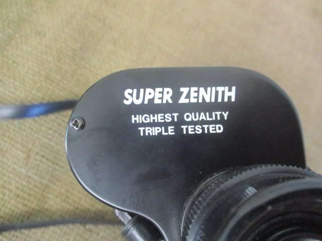 A Fine Vintage Super Zenith 10 X 50 Field 5` Binocular With Lens Covers In Original Case