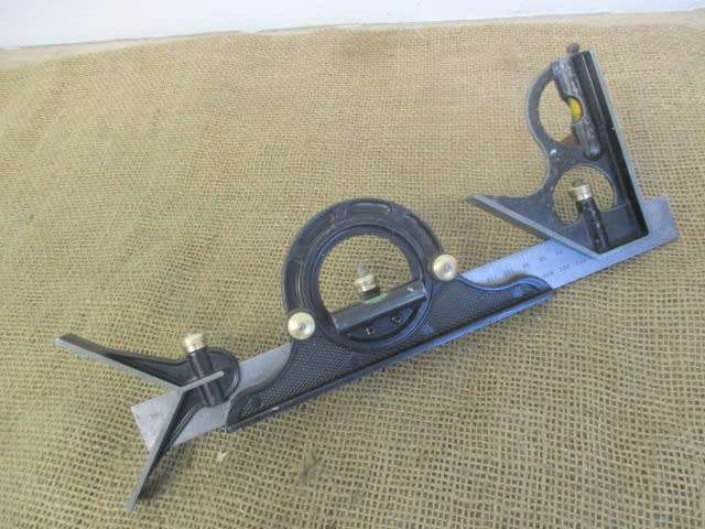 Very Nice Heavy Duty Metal Vintage 300mm Adjustable Combination Square