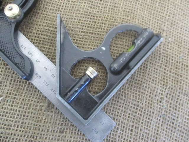 Very Nice Heavy Duty Metal Vintage 300mm Adjustable Combination Square