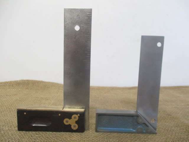 Vintage 6 inch Carpenter`s Try Square & 5 inch Engineer`s Square By Ahrems Goodline Germany