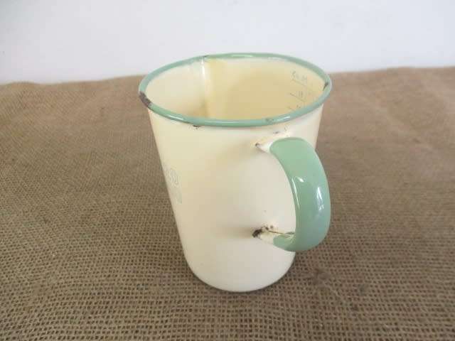 Cute Rare Vintage 10cm Kockums Enamel Oz. 20 / Gr. 500 Measuring Jug           Sweden