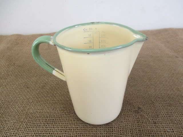 Cute Rare Vintage 10cm Kockums Enamel Oz. 20 / Gr. 500 Measuring Jug           Sweden