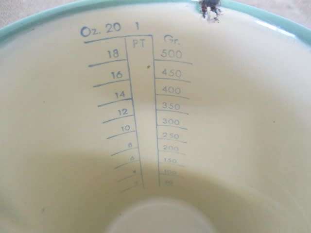 Cute Rare Vintage 10cm Kockums Enamel Oz. 20 / Gr. 500 Measuring Jug           Sweden