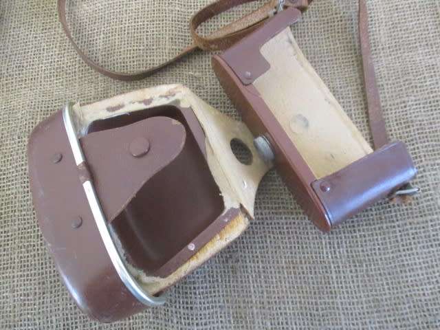 Vintage Agfa Optima 1 Film Camera With Film And In Original Leather Pouch With Shoulder Strap