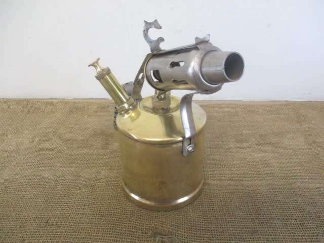 Beautiful Large Vintage Hippo Blow Torch With And Vintage 10 inch Footprint Tin Snips