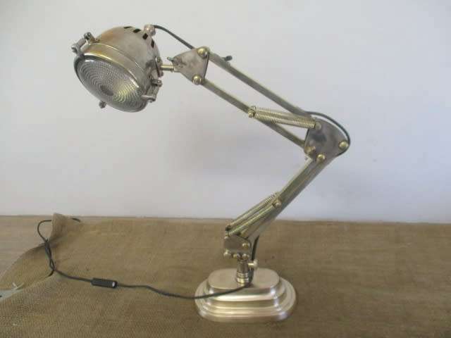 Not Just Any Reading Lamp.....This Posh Vintage Adjustable Metal Reading Lamp