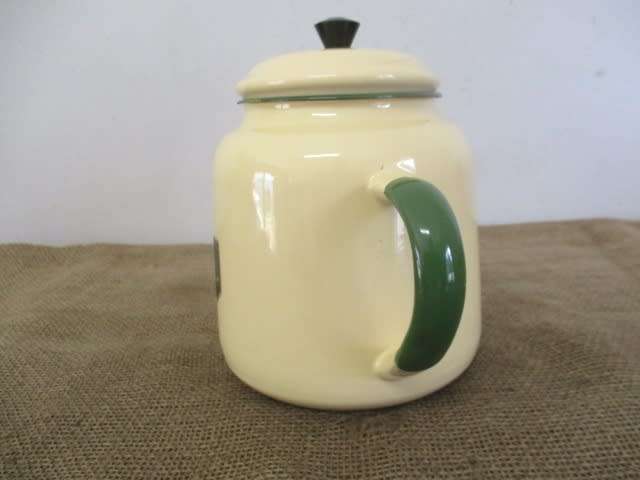 Beautiful Sizable Vintage Old Fashioned Enamel H&H Coffee Pot