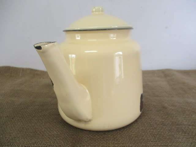 Magnificent Large Vintage Old School Enamel Coffee Pot