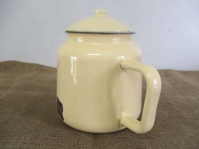 Magnificent Large Vintage Old School Enamel Coffee Pot