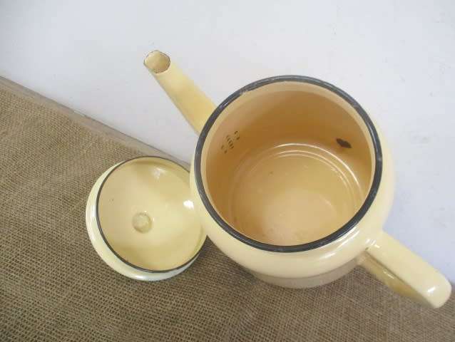 Magnificent Large Vintage Old School Enamel Coffee Pot