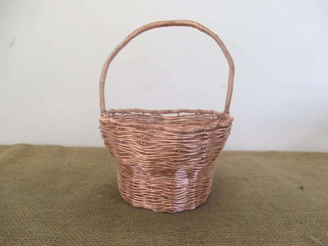 Ultra Rare.......Vintage 1960 Heavy Plaited Copper Basket Used In Voting For Republic Election