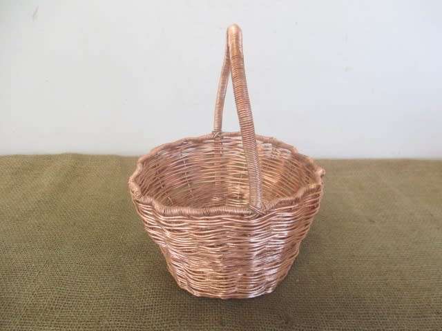 Ultra Rare.......Vintage 1960 Heavy Plaited Copper Basket Used In Voting For Republic Election