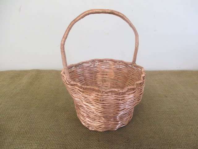 Ultra Rare.......Vintage 1960 Heavy Plaited Copper Basket Used In Voting For Republic Election