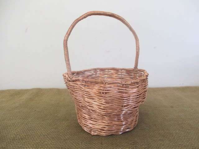 Ultra Rare.......Vintage 1960 Heavy Plaited Copper Basket Used In Voting For Republic Election