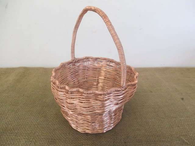 Ultra Rare.......Vintage 1960 Heavy Plaited Copper Basket Used In Voting For Republic Election