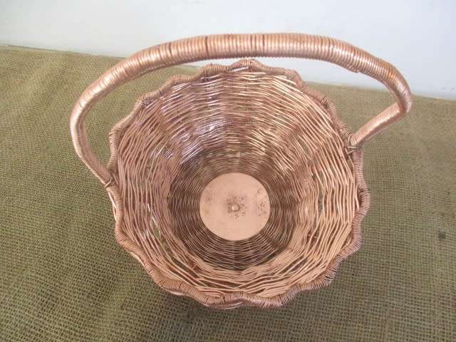 Ultra Rare.......Vintage 1960 Heavy Plaited Copper Basket Used In Voting For Republic Election
