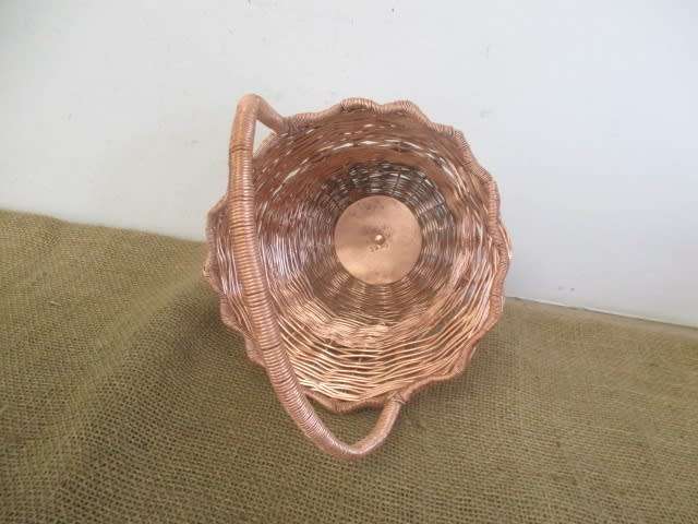 Ultra Rare.......Vintage 1960 Heavy Plaited Copper Basket Used In Voting For Republic Election