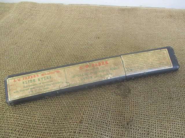 Highly Collectable Antique A.W. Faber 361 Slide Rule In Original Case      Early 1900`s      Bavaria