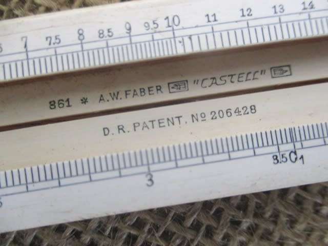 Highly Collectable Antique A.W. Faber 361 Slide Rule In Original Case      Early 1900`s      Bavaria
