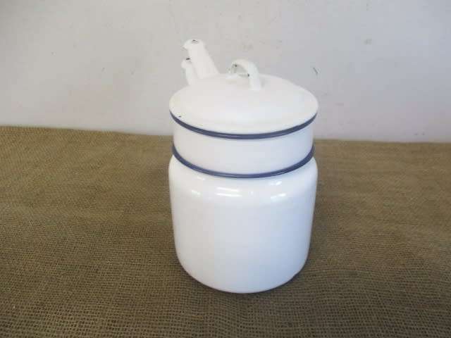 Vintage Made In Poland Enamel Double Boiler