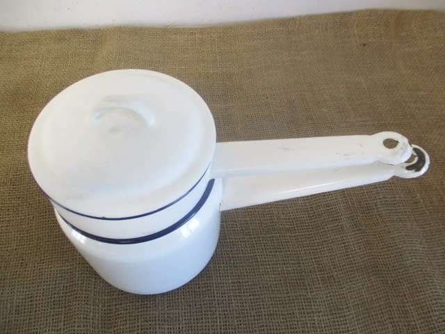 Vintage Made In Poland Enamel Double Boiler