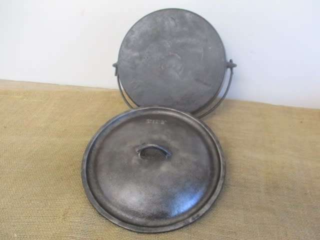 Rare Large Size Vintage Falkirk No 6 Cast Iron Flat Bottom Pot