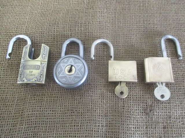Nice Collection Of Four Vintage Padlocks