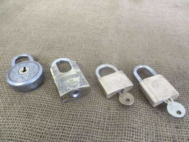 Nice Collection Of Four Vintage Padlocks