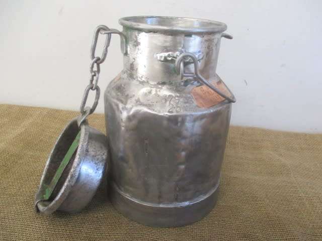 If He Only Could Have Spoken.....This Characterful TSP 1 gallon Galvanized Dairy Farm Cream Can