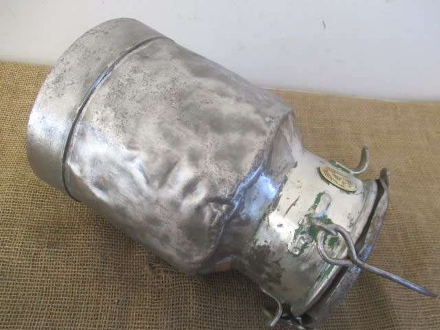 If He Only Could Have Spoken.....This Characterful TSP 1 gallon Galvanized Dairy Farm Cream Can
