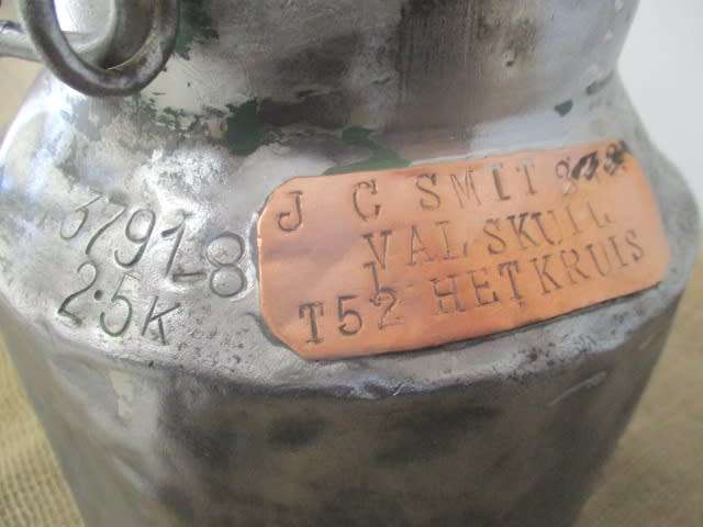 If He Only Could Have Spoken.....This Characterful TSP 1 gallon Galvanized Dairy Farm Cream Can