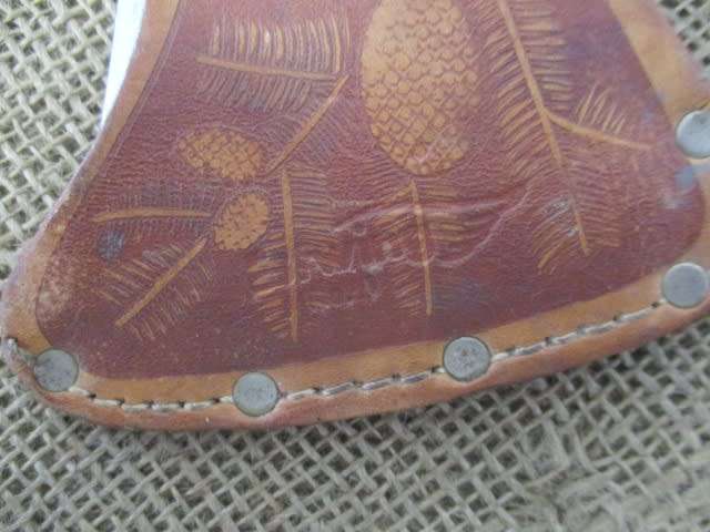Prestigious Old Estwing Rockford ILL Sportman`s/Camping Axe Hatchet In Original Leather Sheath   USA