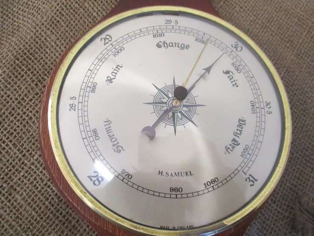 Lovely Vintage Wall Mount H.Samuel Barometer With Thermometer And Hygrometer    England