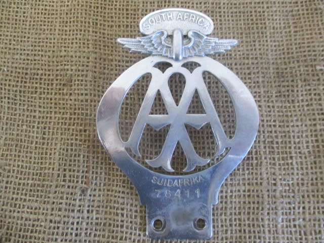 Antique/ Vintage No 78411 AA South Africa/Suid Afrika Car Badge  1906 - 1930