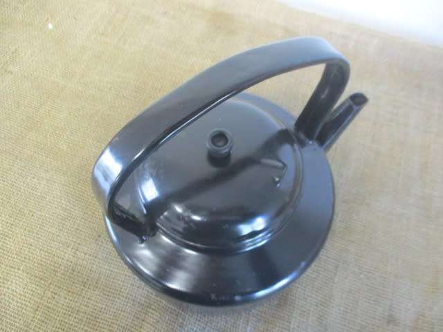 Lovely Large Vintage Old Fashioned Enamel Coffee Pot