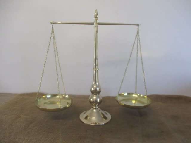 Beautiful And Stately Vintage Solid Brass Scale