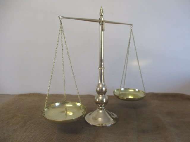 Beautiful And Stately Vintage Solid Brass Scale