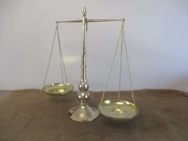 Beautiful And Stately Vintage Solid Brass Scale