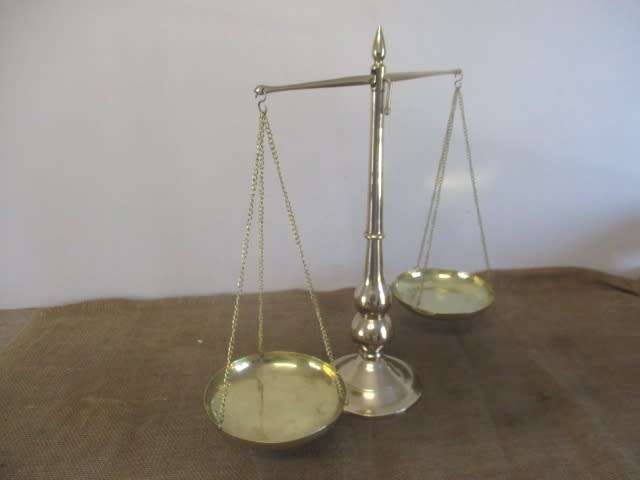 Beautiful And Stately Vintage Solid Brass Scale