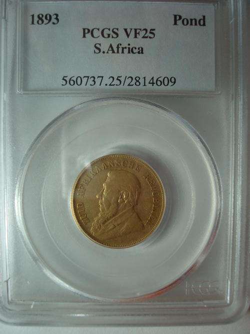 1893 ZAR Gold Pond PCGS graded VF25