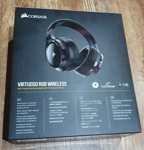 Corsair VIRTUOSO RGB Wireless High-Fidelity Gaming Headset, - Carbon