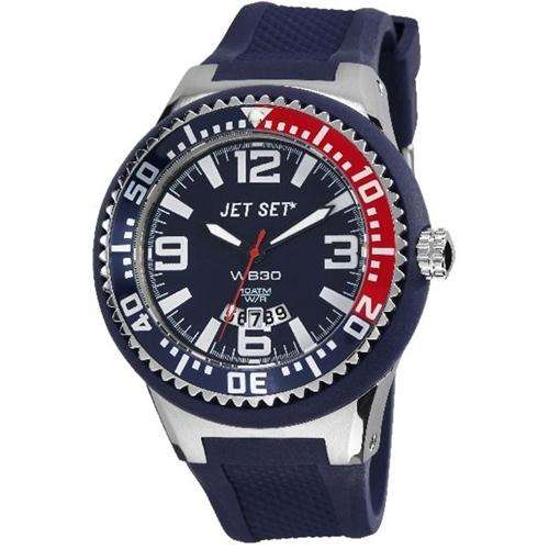 Gents Jet Set Watch With Blue Rubber Strap