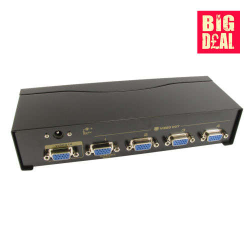 VGA Splitter 1x4 Port High Resolution 1920x1440 support 250MHz Video