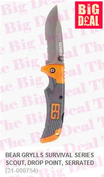 Bear Grylls Survival Series Scout,Drop Point,Serrated